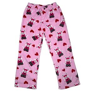 Free Play Women's Pajama Pants Sleepwear Cat Heart Print Pink Size Medium